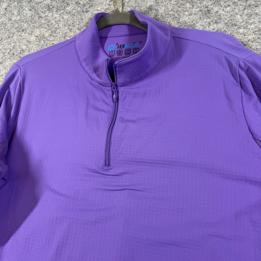 IBKUL Purple Quarter Zip Pullover XL UPF 50+ Golf Athletic Pickleball Top - Picture 13 of 16
